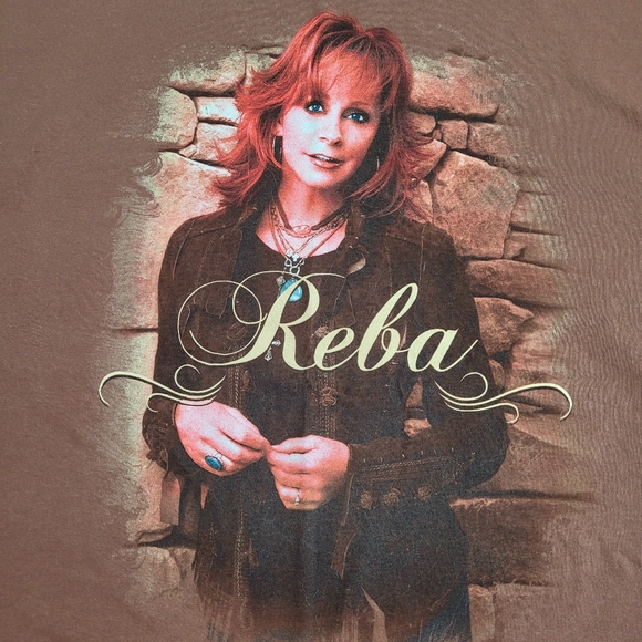 Gildan Reba McEntire Brown 100% Cotton Preshrunk T Shirt  XL - Picture 2 of 7